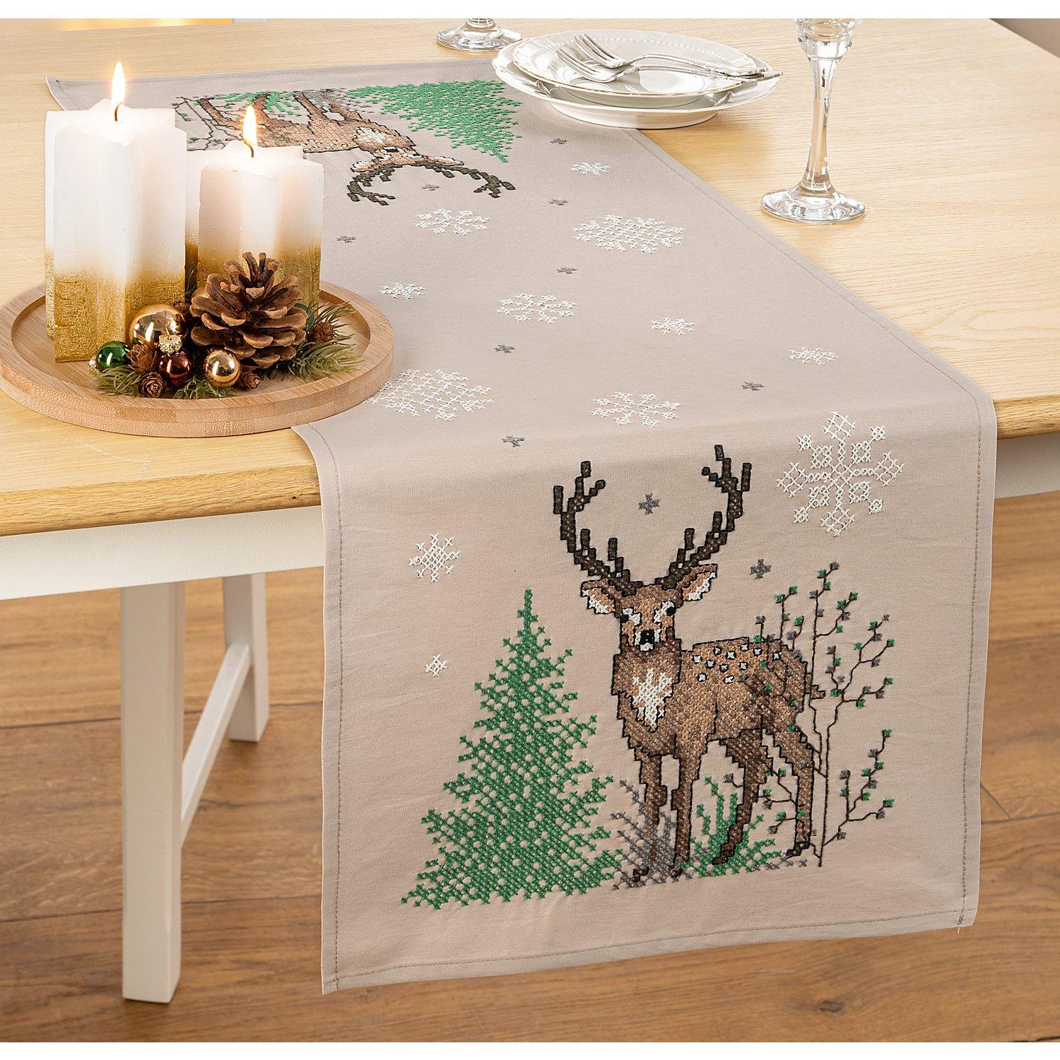 Stickläufer "Hirsch Winter"