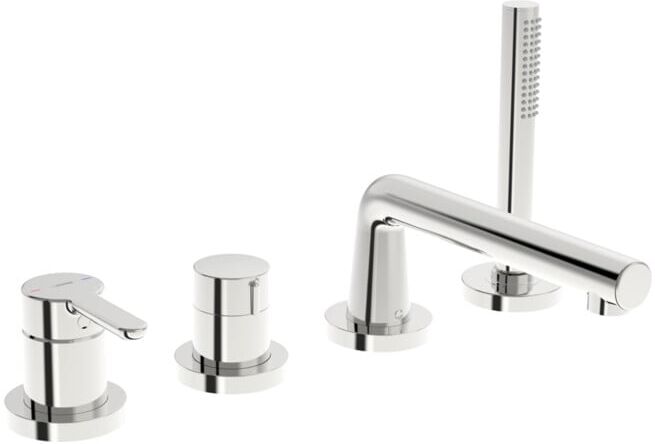 Hansa HANSADESIGNO Style Ensemble prêt à poser 4-L.-BW-EHM, rosace ronde, chrome (53122063)