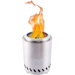 RedFire Pellet-Tischfeuer Volcano Medium – 304 Edelstahl – Ø18 cm – Höhe 24,5 cm – rostfreier Stahl