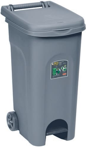stefanplast 25603/gr18 Bidone Spazzatura Pattumiera Rifiuti Per Raccolta Differenziata In Plastica Capacità 80 Litri Dimensioni 51x40x80 H Cm Colore Grigio - 25603/gr18 Urban Eco System