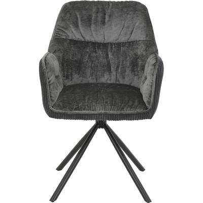 Esszimmersessel HELA "AMIRA", schwarz (anthrazit, schwarz), B:56cm H:89cm T:61cm, 100% Polyester, Sessel, Esszimmersessel, Auto-Return 270