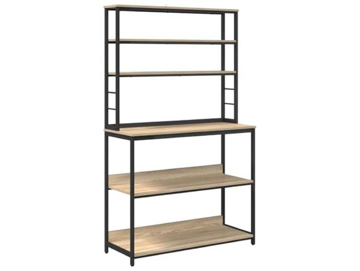 Kaorsrow Küchenregal Sonoma-Eiche 100 x 40 x 168 cm Standregal 5 offene Böden für Geschirr und Dekoration im Esszimmer, stabiles Design mit verstellbaren Füßen für Ihr Loft.