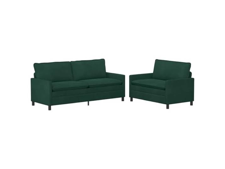 Favemtsl Sofa Set 2-Teilig Dunkelgrün Samt Couch 5-Sitzer Metallrahmen Eleganter Samtbezug und doppellagige Polsterung bieten hohen Komfort für Ihr Wohnzimmer oder Gästebereich.