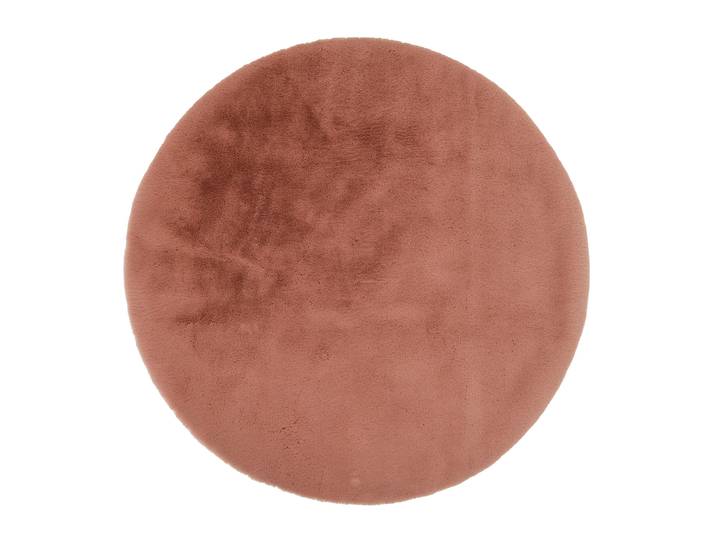 Hochflor-Teppich OCI DIE TEPPICHMARKE ROCKY SOFT, Fell Haptik , rot (rosenholz), H:35mm Ø:160cm, Polyester, Teppiche, Hochflor-Teppich, Kunstfell, weich, kuschelig, maschinell gewebt, Kaninchen Haptik