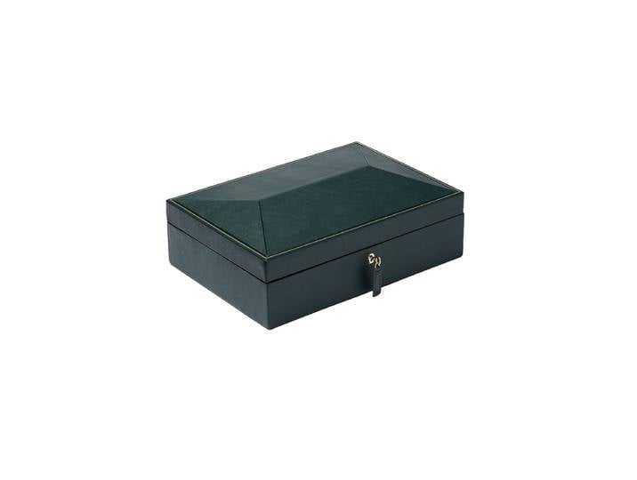Uhrenbox „British Racing“ für 10 Armbanduhren Leder Dunkelgrün WOLF