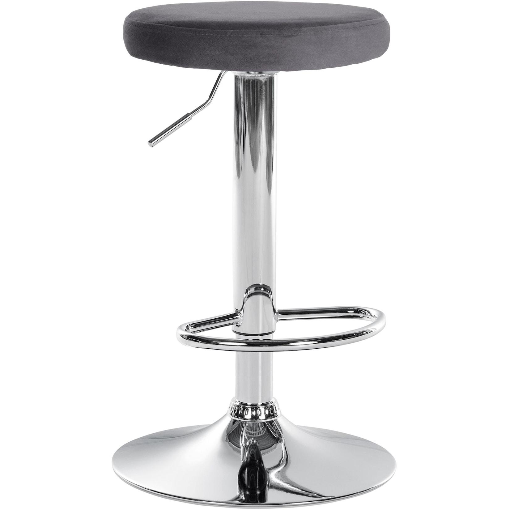 CLP Barhocker Ponte Samt chrom Farbe: dunkelgrau, Gestell Farbe: chrom