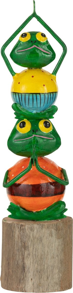 J-Line Decoratie Kikker Pyramide Op Voet - Mix - Small