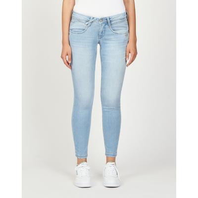 5-Pocket-Jeans GANG "94NENA CROPPED", Damen, Gr. 28, Normalgrößen, summer light, 98% Baumwolle, 2% Elasthan, unifarben, skinny fit 7/8-Länge, Jeans 5-Pocket-Jeans, im 5-Pocket-Style