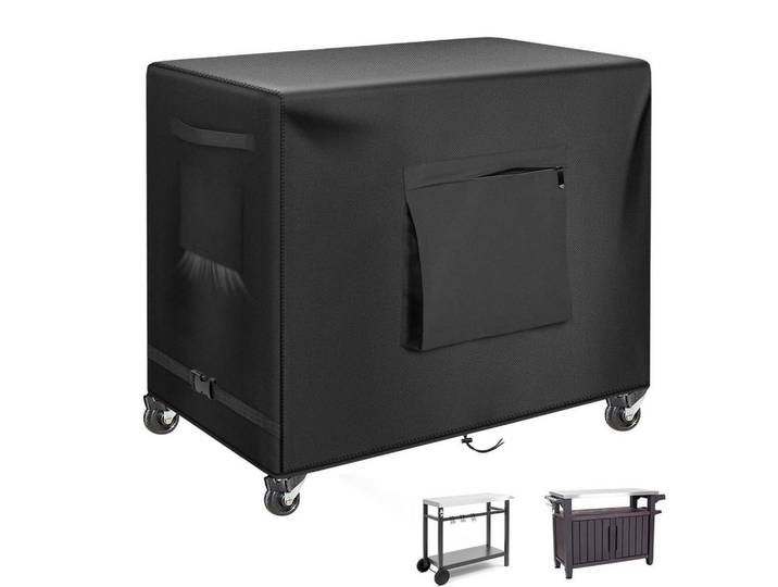 Abdeckhaube für Outdoor-Vorbereitungstisch 91,4 cm wasserdicht Edelstahl, Schwarz, 88x92x61 cm, Gartenzubehör, Abdeckung für Gartenmöbel