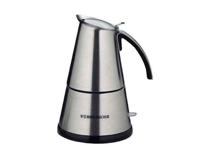 ROMMELSBACHER Espressokocher 20.EKO 366E, 6 Tassen , silber (silberfarben, schwarz), 6, Kaffeemaschinen, nicht für Kochfelder, Espressokocher