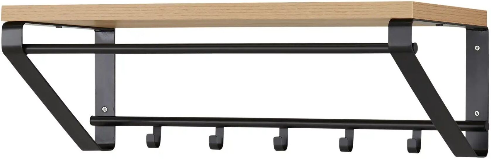 Höffner Wandgarderobe  Haiger ¦ schwarz ¦ MDF-Platte,Metall ¦ Maße (cm): B: 70 H: 23 T:
