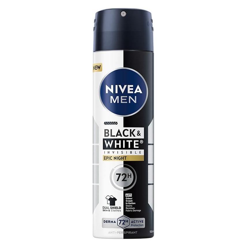 NIVEA Men Black&amp,White Invisible Epic Night antyperspirant w sprayu 72h 150ml (Spray, 150 ml) (69334935)