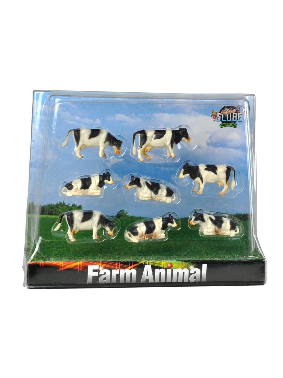 Kids Globe Cows Black/White 8 pcs. 1:87
