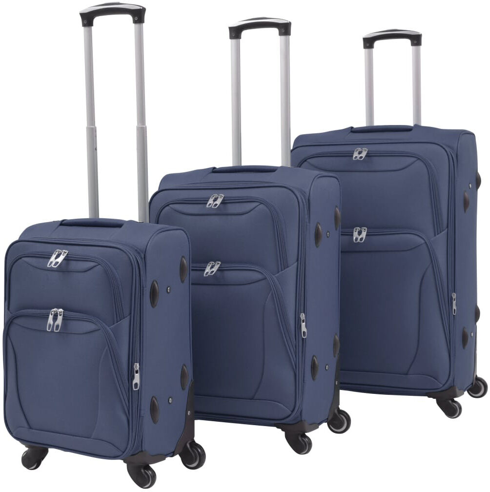 Dakota Fields Arce 3-piece Soft Luggage Trolley Set Red Blue