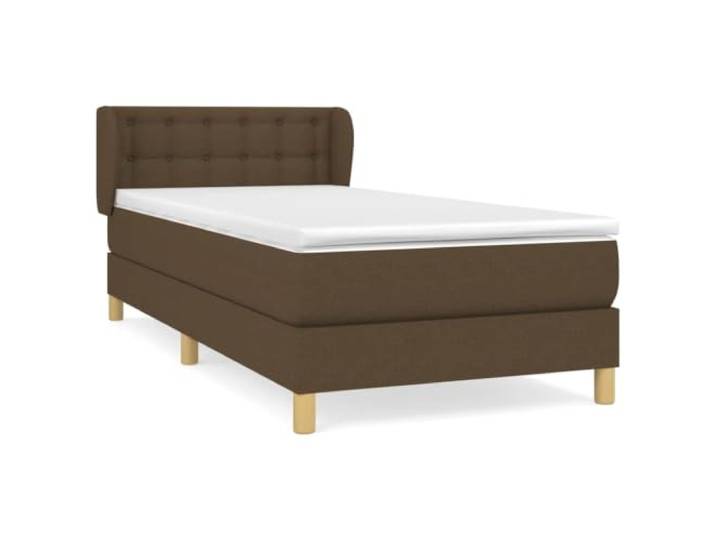 PUGYNBK Boxspringbett, 100 x 200 cm, mit Federkernmatratze Verstellbares Kopfteil, atmungsaktiver Stoff, mittlere Härte, weicher Schutz, ideal zum Lesen