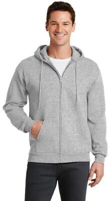 Port & Company PC78ZH Co Core Fleece Full-Zip Hooded Sweatshirt in Ash size Large