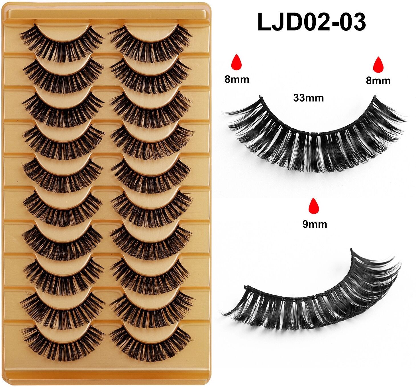 INF 10 Paar 5D Flauschige Falsche Wimpern - Voluminöse, Wiederverwendbare Synthetische Wimpern