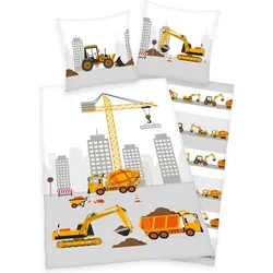 Herding, Kinderbettwäsche, Baustelle (140 x 200 cm, 70 x 90 cm)