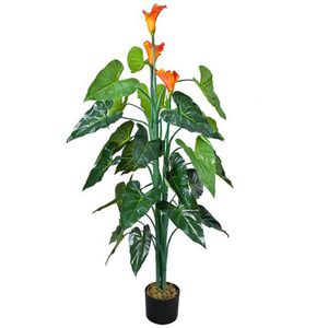 Decovego Kunstpflanze Drachenwurz Calla Lily, im Topf, Höhe 130 cm