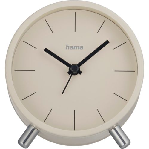 Hama Funkwecker Flores analog ohne Ticken, grau/beige 222229