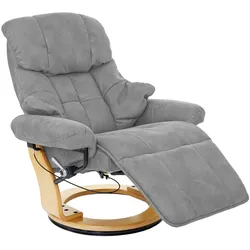 MCA Relaxsessel Windsor 2, Fernsehsessel Sessel, Stoff/Textil 150kg belastbar ~ hellgrau, naturbraun