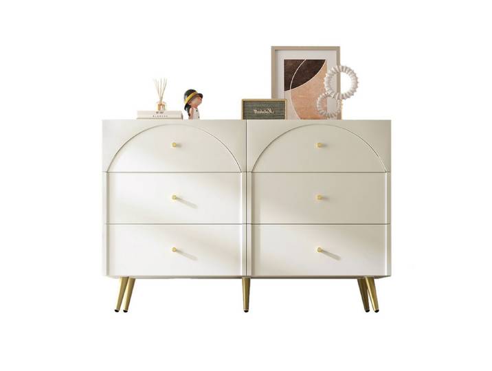 MODFU Sideboard Schubladenkommode (Kommode mit 6 Schubladen), mit verstellbaren Regalen