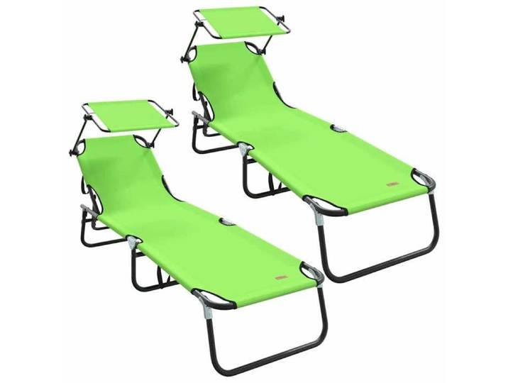 Bain de Soleil - CLARENCE® - Chaise longue pliante - Lot de 2 - RUIGNEUF - 2 PLACES - Vert 190 x 57 x 81cm oxford 14894