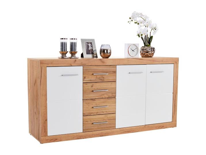 Kommode B 178,6cm Malta, Kraft Eiche Dekor/Weiß