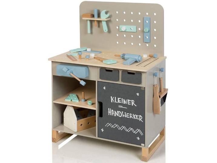 MUSTERKIND® Spielwerkbank Fagus, warmgrau/natur
