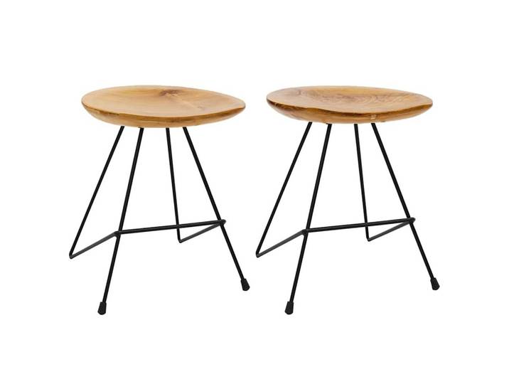 vidaXL Hocker Hocker 2 Stk. Massivholz