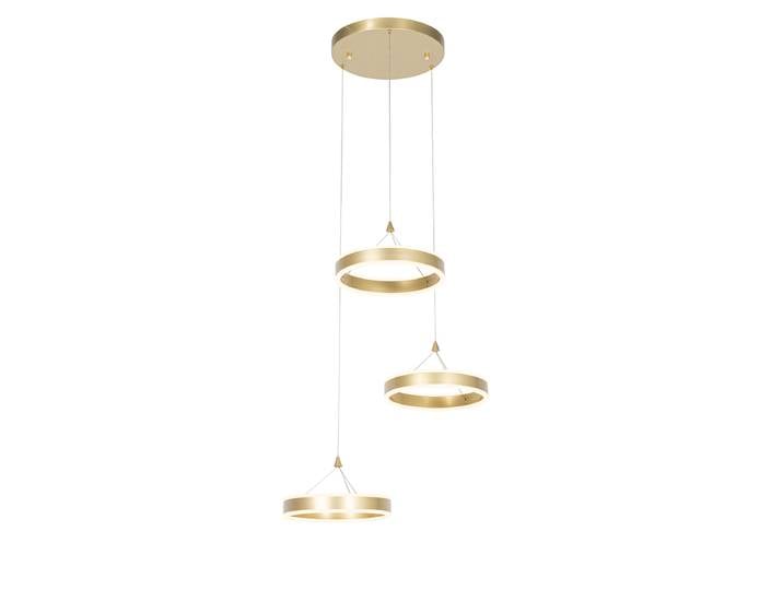 Suspension en laiton ronde avec LED dimmable 3 niveaux 3 lumières