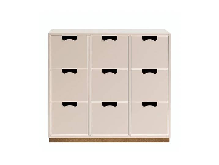 Asplund Commode Snö B3 rose, support en chêne