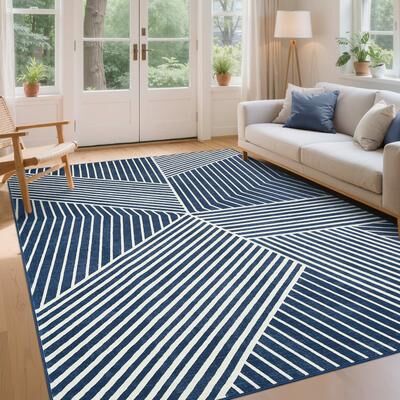 Garvee Modern Washable Geometric Chevron Area Rug
