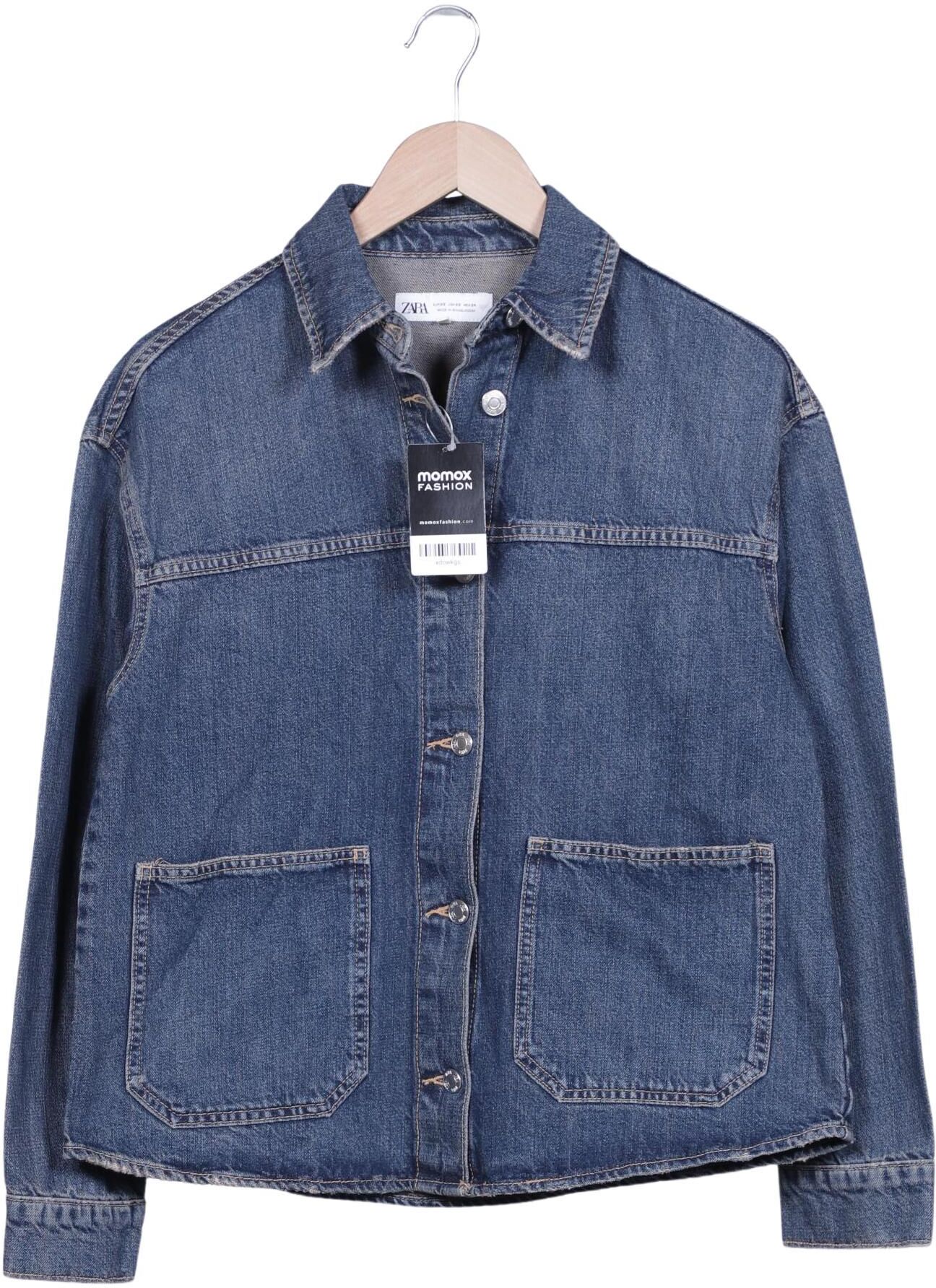 Zara Damen Jacke, Blau, Gr. XS, Baumwolle - Second Hand