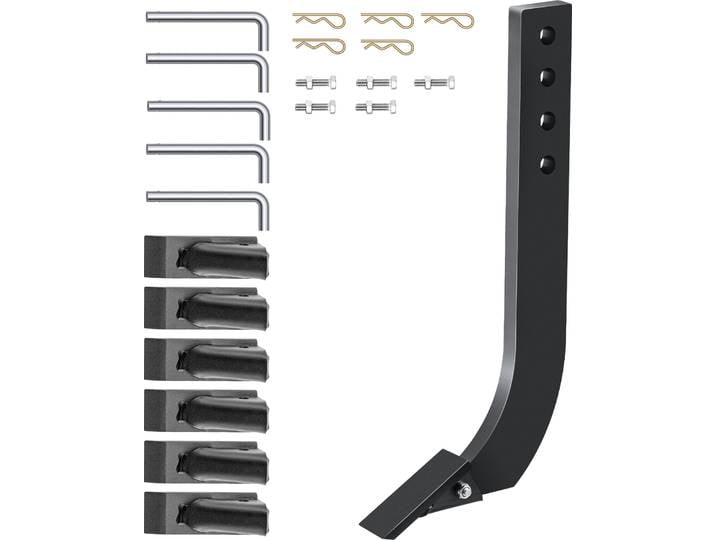 VEVOR Tige de lame à caisson\, tige de scarificateur 18 pouces\, tige de racloir à caisson 4 trous\, tige d'arrachage avec dents coniques et goupilles amovibles\, ensemble de tige réglable pour échanger\, creuser\, labourer\, 5 pièces