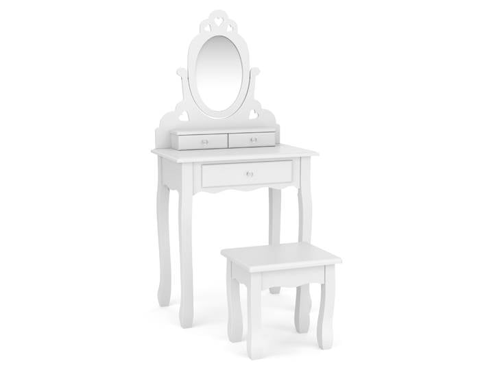 Kinder Schminktisch mit Hocker weiss