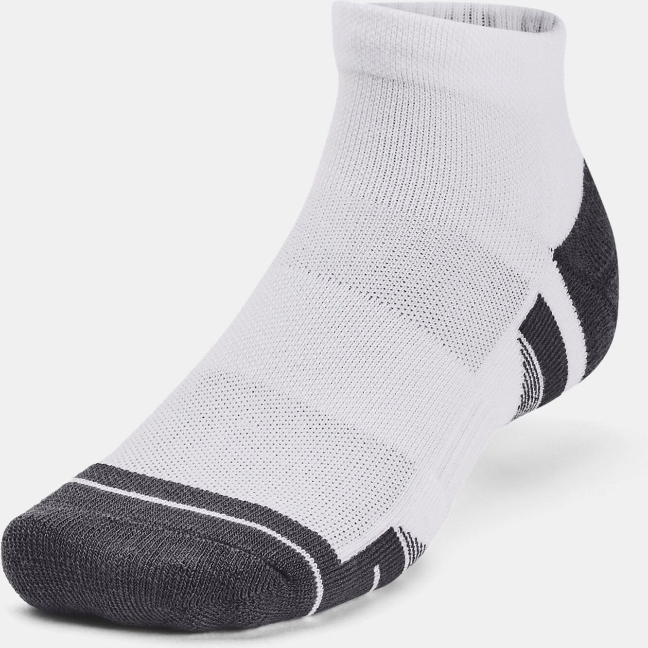 Sneakersocken UNDER ARMOUR "UA Performance Tech 3pk Low", Herren, Gr. M (36,5/41,5), weiss (weiß), Obermaterial: 98% Polyester, 2% Elasthan, Socken Sneakersocken, mittlere Dämpfung am gesamten Fuss, mit integrierter Mittelfussstütze weiß M (36,5/41,5)