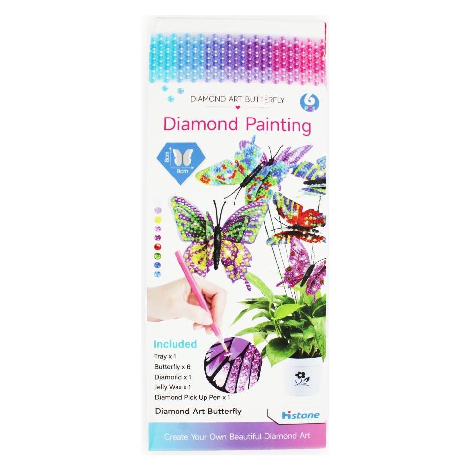 Magni PRACHT Diamond Painting Blumenstecker Schmetterling 6 Stück (58523418)