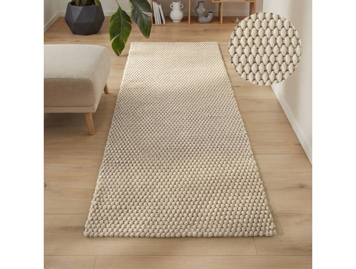 Teppich TED BAKER Rope , creme, B:80cm H:15mm L:150cm, Oberfläche: 100% Polyester. Rückseite: 100% Polyester, Teppiche, Teppich, Handgemacht, Boho, Outdoor, Seil-Struktur, Rope, Wohnzimmer