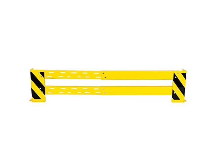 Rammschutz Planke 115-203cm +2 Schutzecken + 8 Dübel SZAGATO Rammschutz-Balken Regal Anfahrschutz für Regale Rammschutzbügel Rammschutz