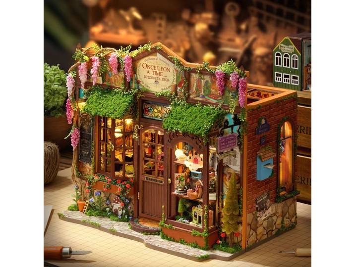 Bricolage bois conte de fées Wonderhous Casa Figurines Miniatures serre-livres assemblé maisons pour amis cadeaux d'anniversaire décoration de maison artisanat