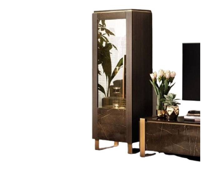Xlmoebel Vitrine Holzschrank im traditionellen Design für stilvolle Wohnzimmer (1x Vitrine) Hergestellt in Europa
