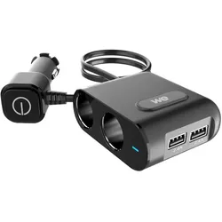 We-Vibe Chargeur de voiture WE - 90W Max 2 prises allume cigare adaptateur + 2 Ports USB, Auto Adapter