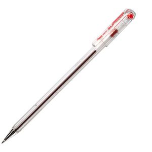 Pentel Kugelschreiber Superb, BK77-B, Gehäuse transparent, Schreibfarbe rot