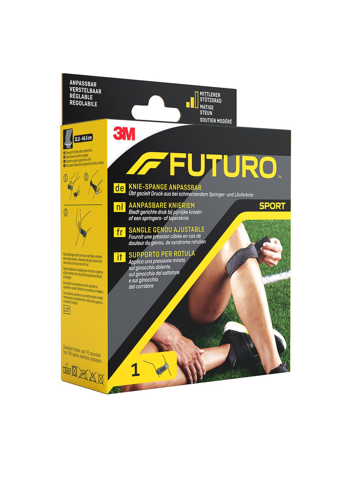 FUTURO® Kniegelenksbandage Kniespange Sport Länge: 31,8-44,5 cm schwarz 09189DABI