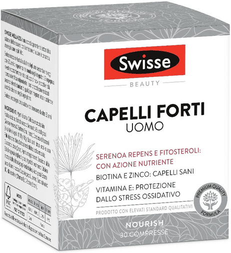 Swisse Beauty Capelli Forti Uomo Integratore Vitamine e Minerali 30 Compresse