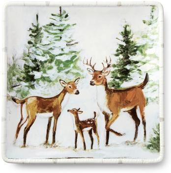 "Certified International Winter Cabin Set of 4 Dinner Plate - 10.5"" L x 10.5"" W x 1.125"" H"