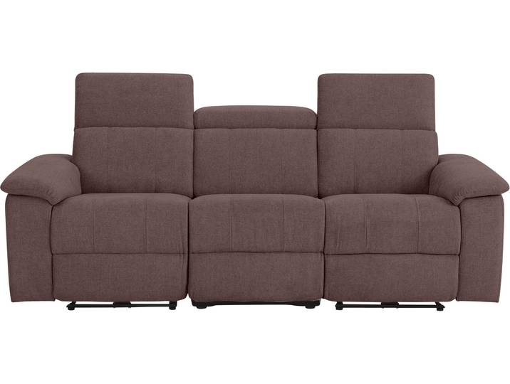 3-Sitzer Sofa, Webstoff, Braun, 211×99 cm, Mit Relaxfunktion, Klassisch, Home Affaire