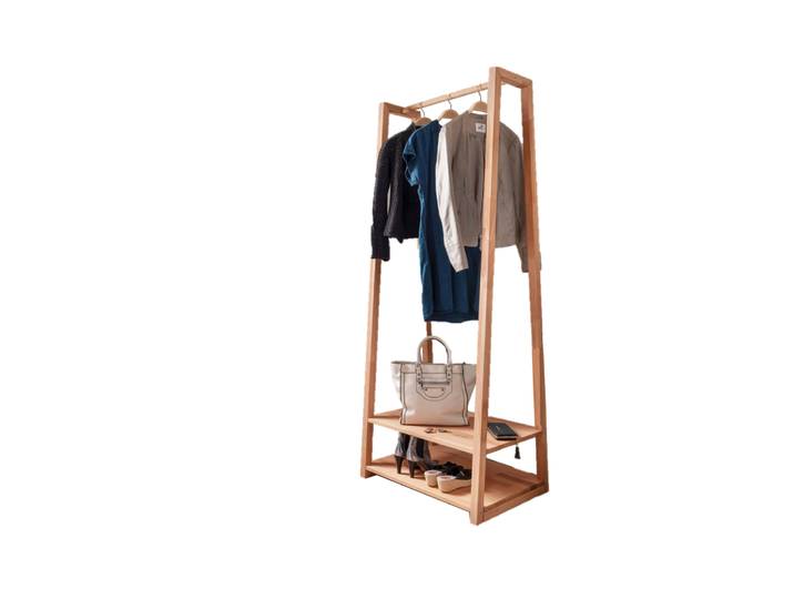 TPT Möbel BERN Garderobe Kernbuche massiv inkl. 2 Ablageböden