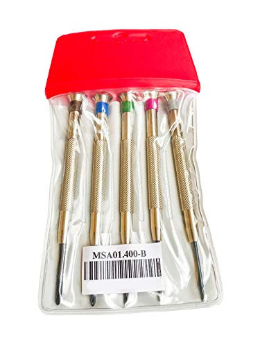 Horotec MSA 01.400-B set van 5 speciale kruis schroevendraaiers Swiss Made